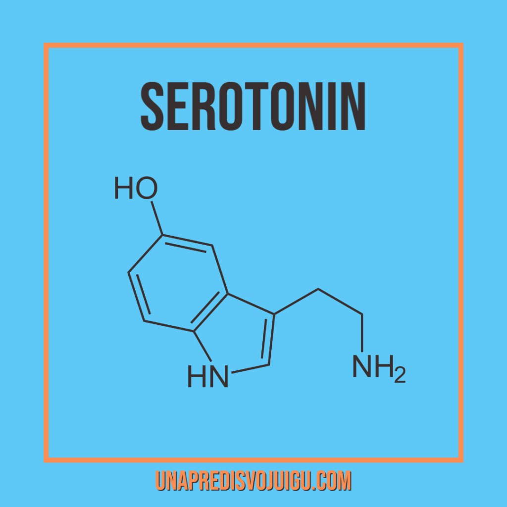 Struktura serotonina. Serotonin je jedan od hormona sreće. Utiče i na FLOW stanje.